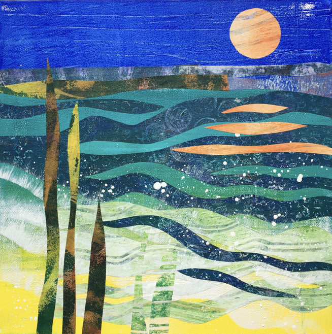 At the edge of darkness, painted canvas