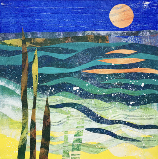 At the edge of darkness, painted canvas