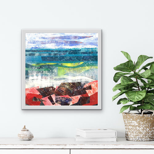 The seas may rise, painted canvas